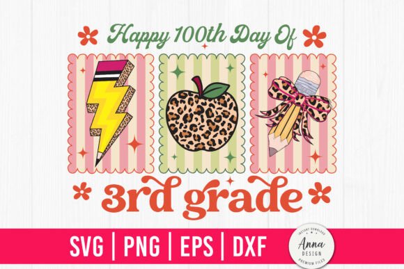 Celebrating Milestones: Happy 100th Day of 3rd Grade SVG for Crafts and Graphics