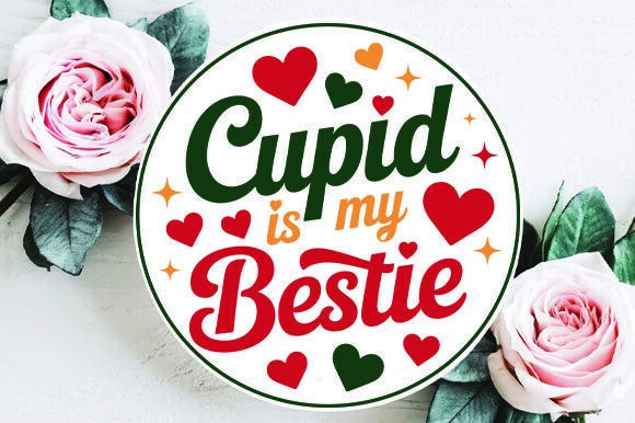 Evaluating Cupid is My Bestie Round SVG for Client Graphics and Crafts Projects