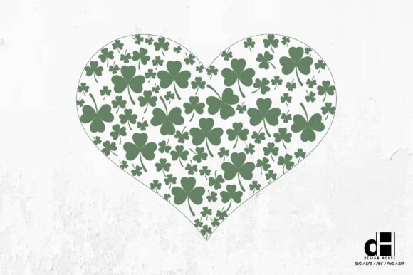 St.Patrick’s Day Shamrock Heart SVG PNG for Graphics and Crafts