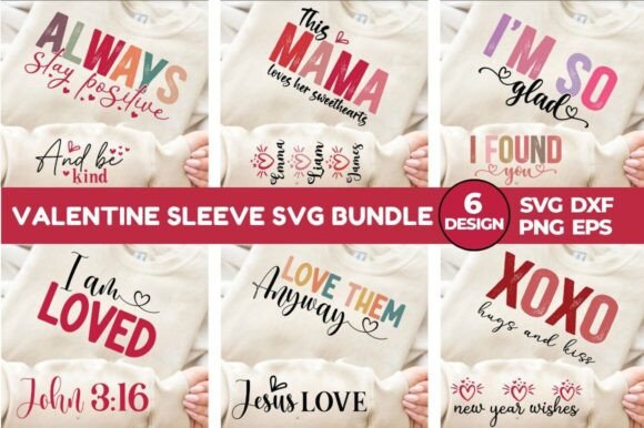 Valentine Sleeve SVG Bundle: Perfect for Crafts and Graphics